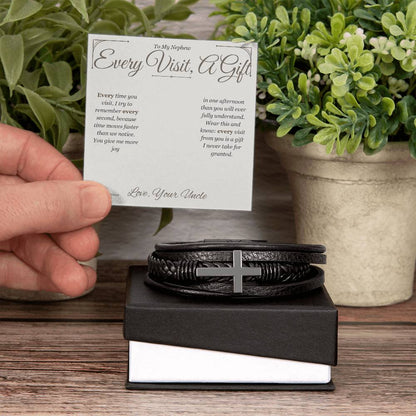What does a Men's Cross Bracelet mean - gift for nephew