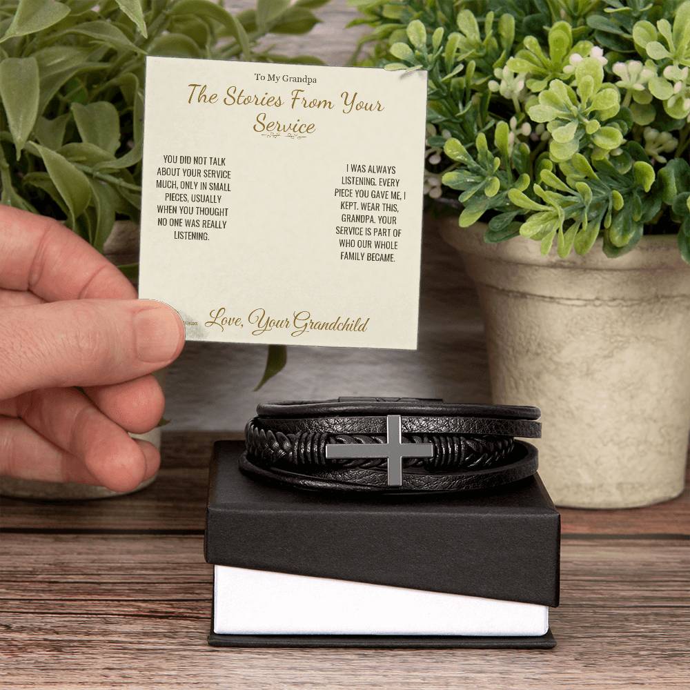 What does a Men's Cross Bracelet mean - gift for grandfather