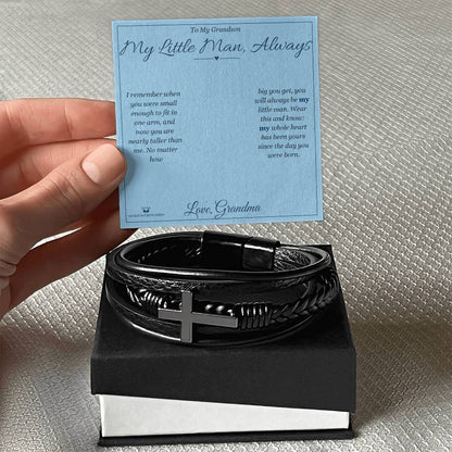 Personalized Men's Cross Bracelet for grandson