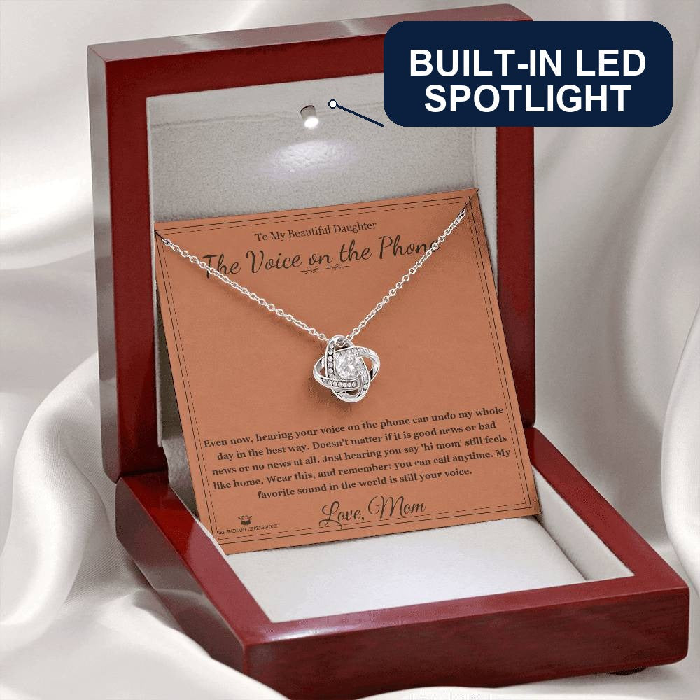 The Voice on the Phone - Love Knot Necklace for Daughter - personalized keepsake gift from SKH Radiant Expressions