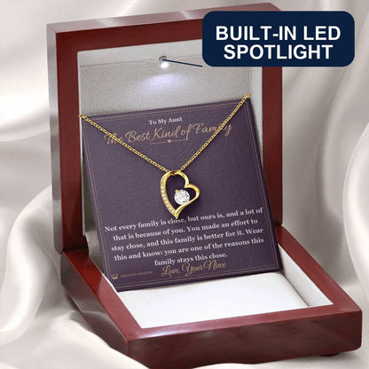 Forever Love Necklace engraved with your own words for aunt