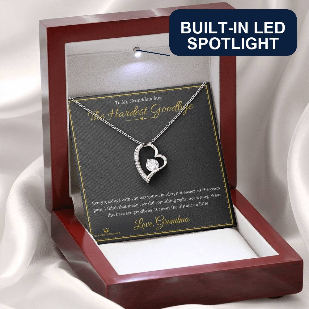 The Hardest Goodbye - Forever Love Necklace for Granddaughter - personalized keepsake gift from SKH Radiant Expressions