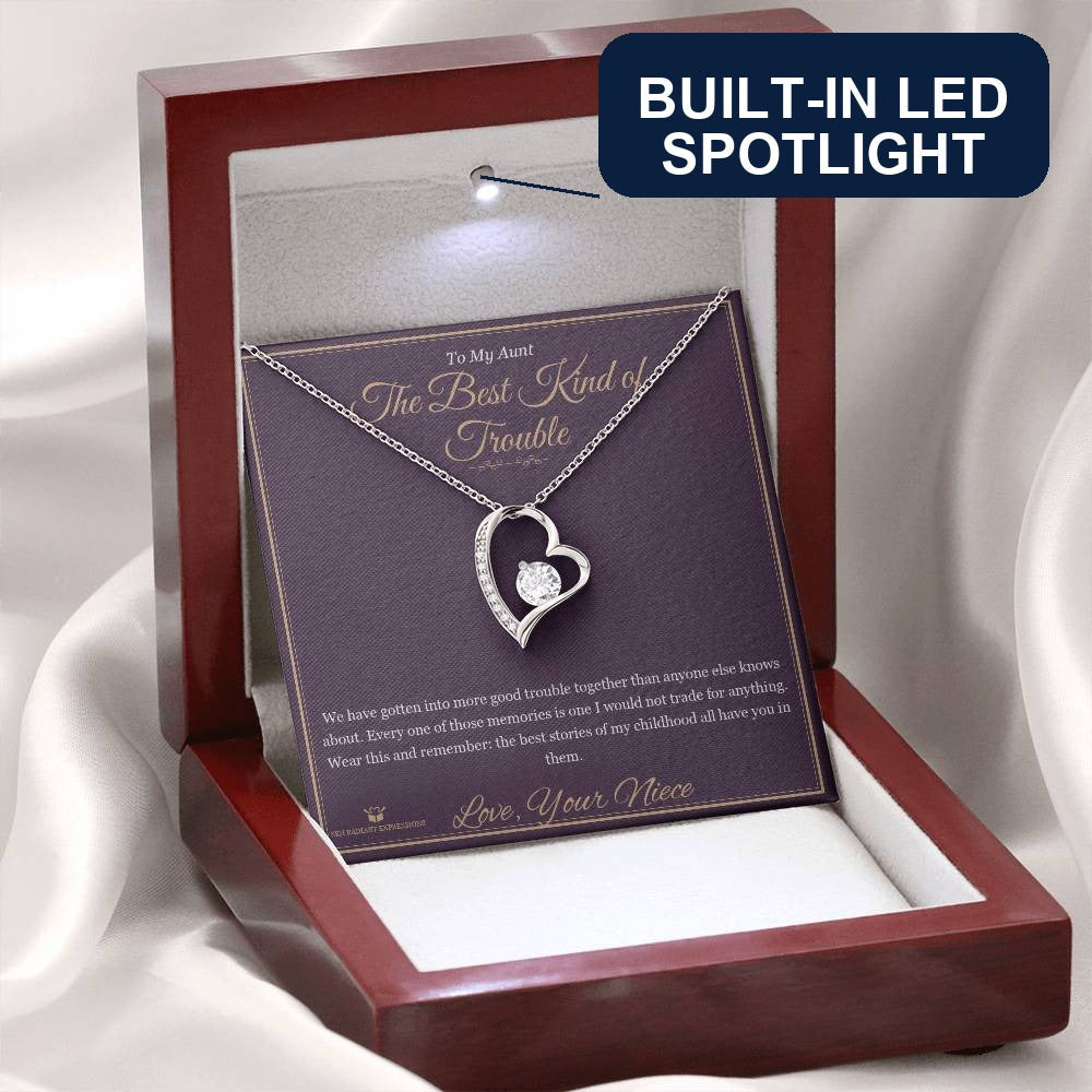 The Best Kind of Trouble - Forever Love Necklace for Aunt - personalized keepsake gift from SKH Radiant Expressions
