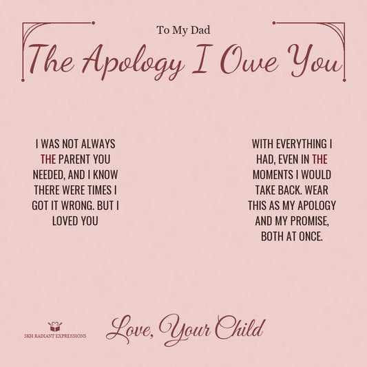 The Apology I Owe You - Engraved Men's Ring for Dad - personalized keepsake gift from SKH Radiant Expressions