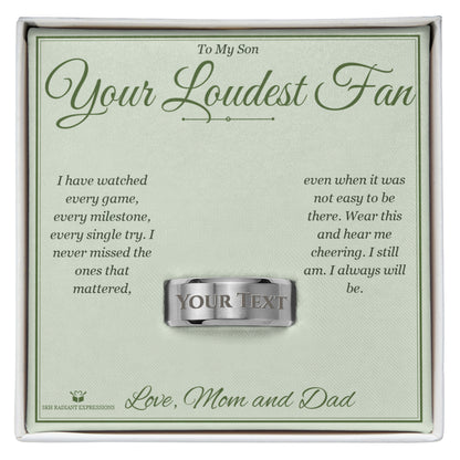 Custom name-personalized engraved men's ring gift for son