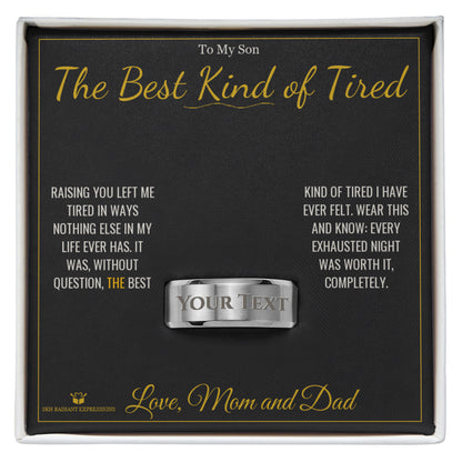 Engraved Engraved Men's Ring with message for son