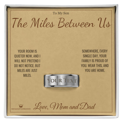 Custom name-personalized engraved men's ring gift for son