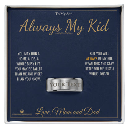 Engraved Engraved Men's Ring with message for son