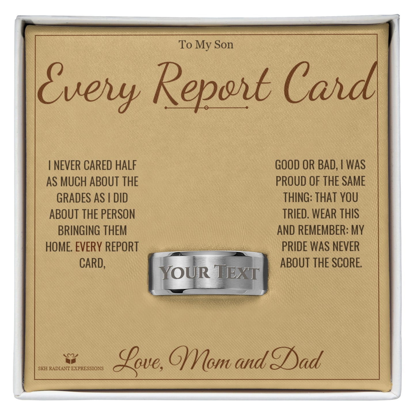 Engraved Engraved Men's Ring with message for son