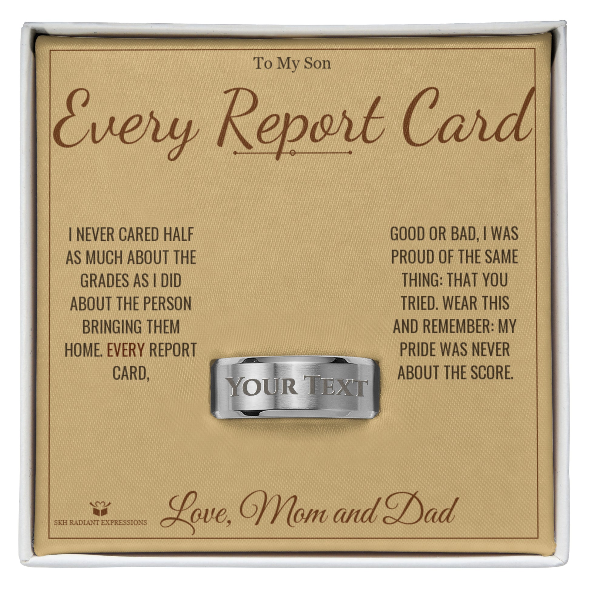 Engraved Engraved Men's Ring with message for son