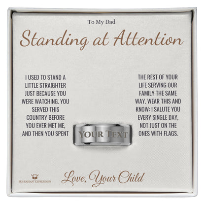 Add a name to this engraved men's ring - gift for dad