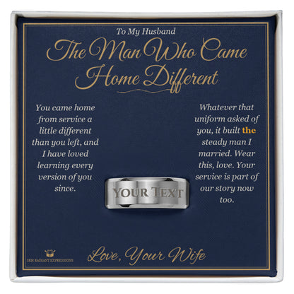 Custom name-personalized engraved men's ring gift for husband