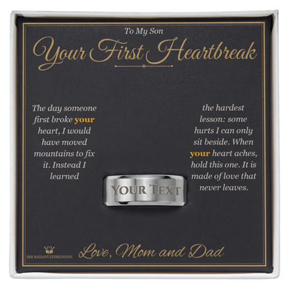 Engraved Engraved Men's Ring with message for son