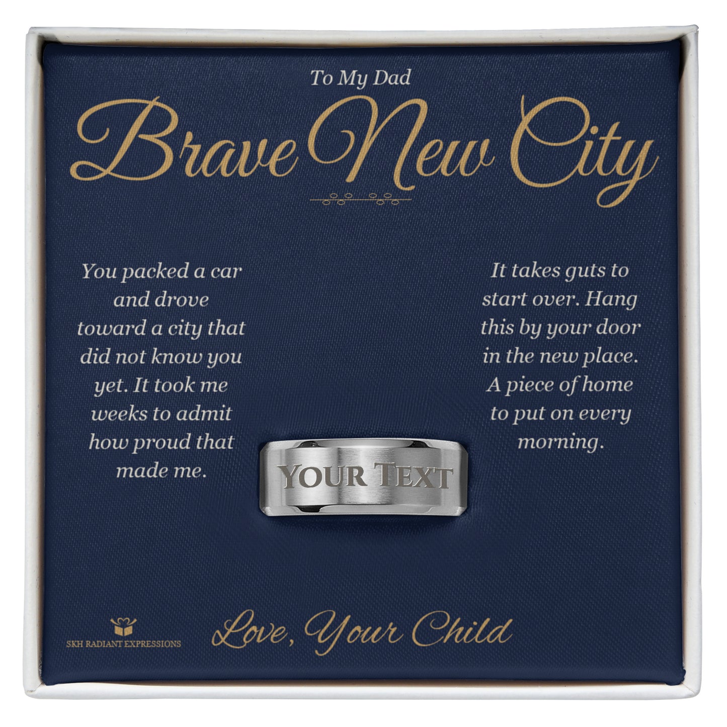 Brave New City - Engraved Men's Ring for Dad