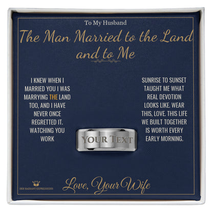 Add a name to this engraved men's ring - gift for husband