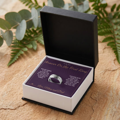 Engraved Men's Ring engraved with your own words for son
