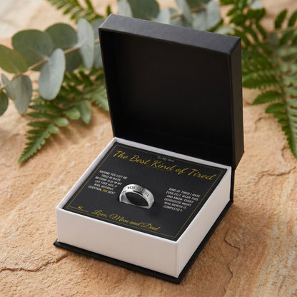 Engraved Men's Ring engraved with your own words for son