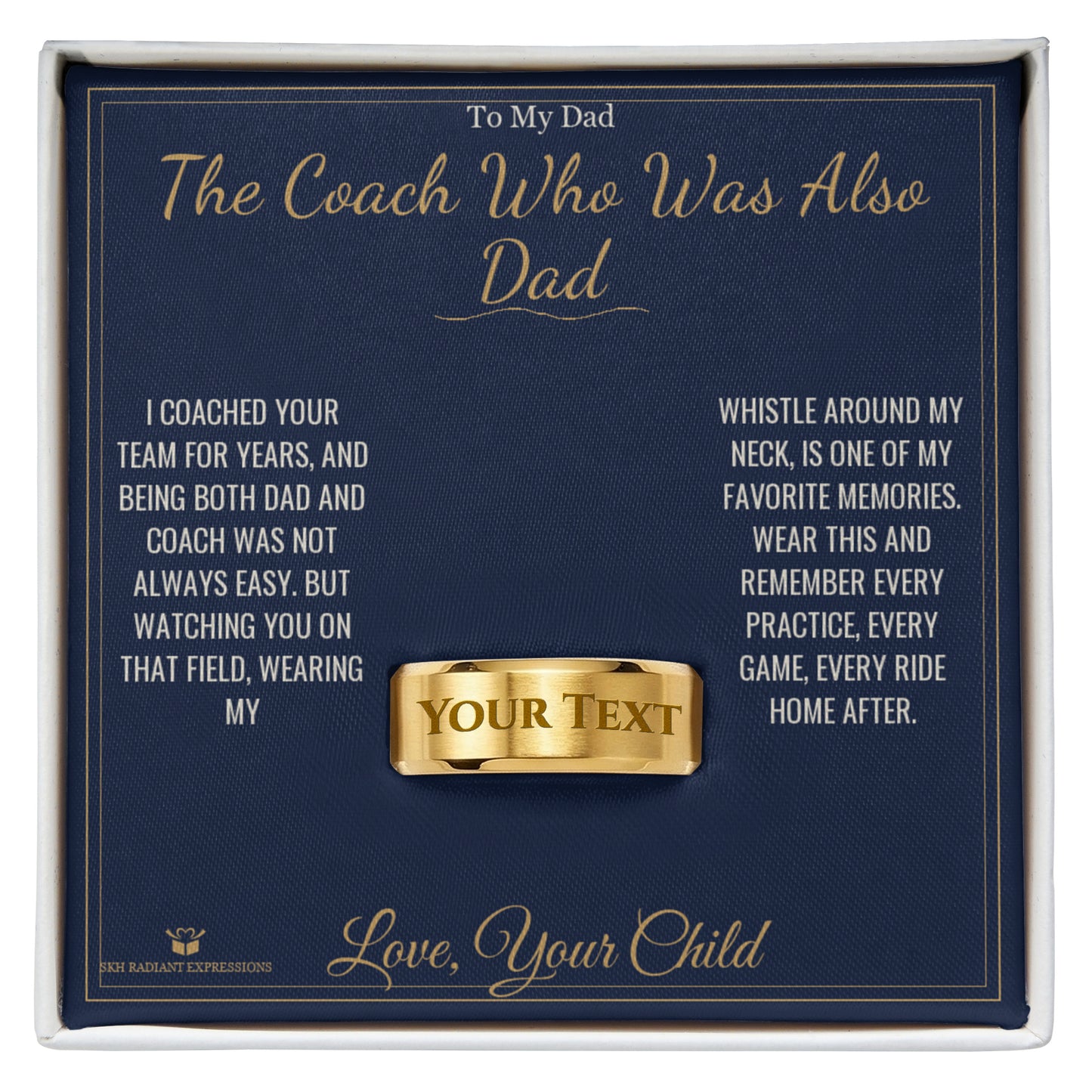 The Coach Who Was Also Dad - Engraved Men's Ring for Dad