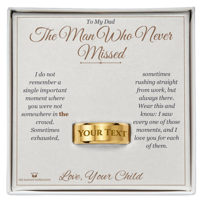 Engraved Men's Ring gift box, ready to give to dad