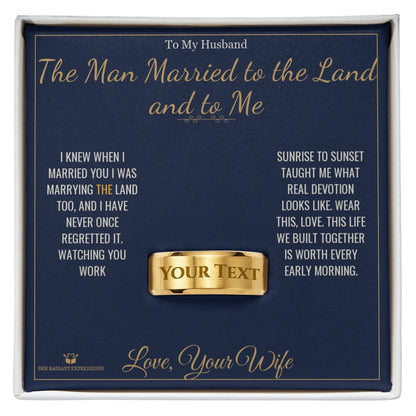 Thoughtful engraved men's ring gift for husband