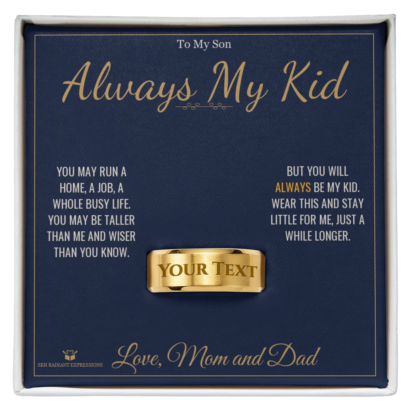 What does a Engraved Men's Ring mean - gift for son