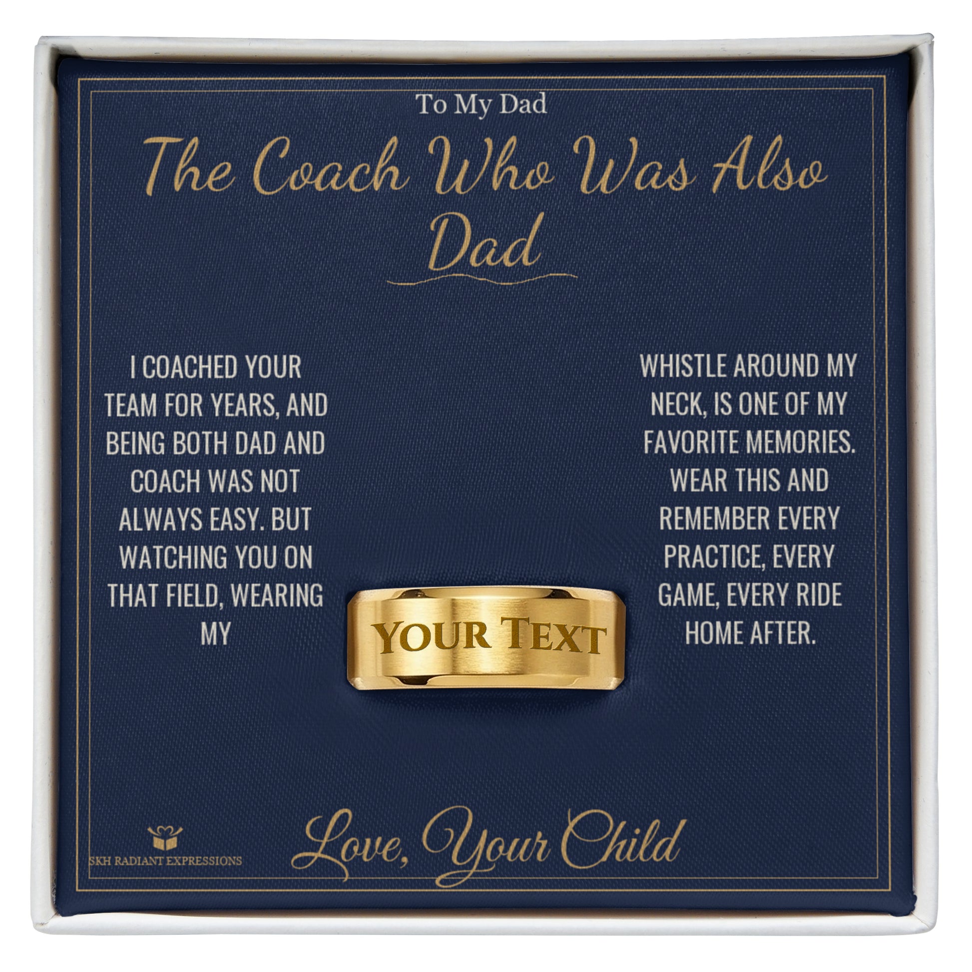 The Coach Who Was Also Dad - Engraved Men's Ring for Dad - personalized keepsake gift from SKH Radiant Expressions
