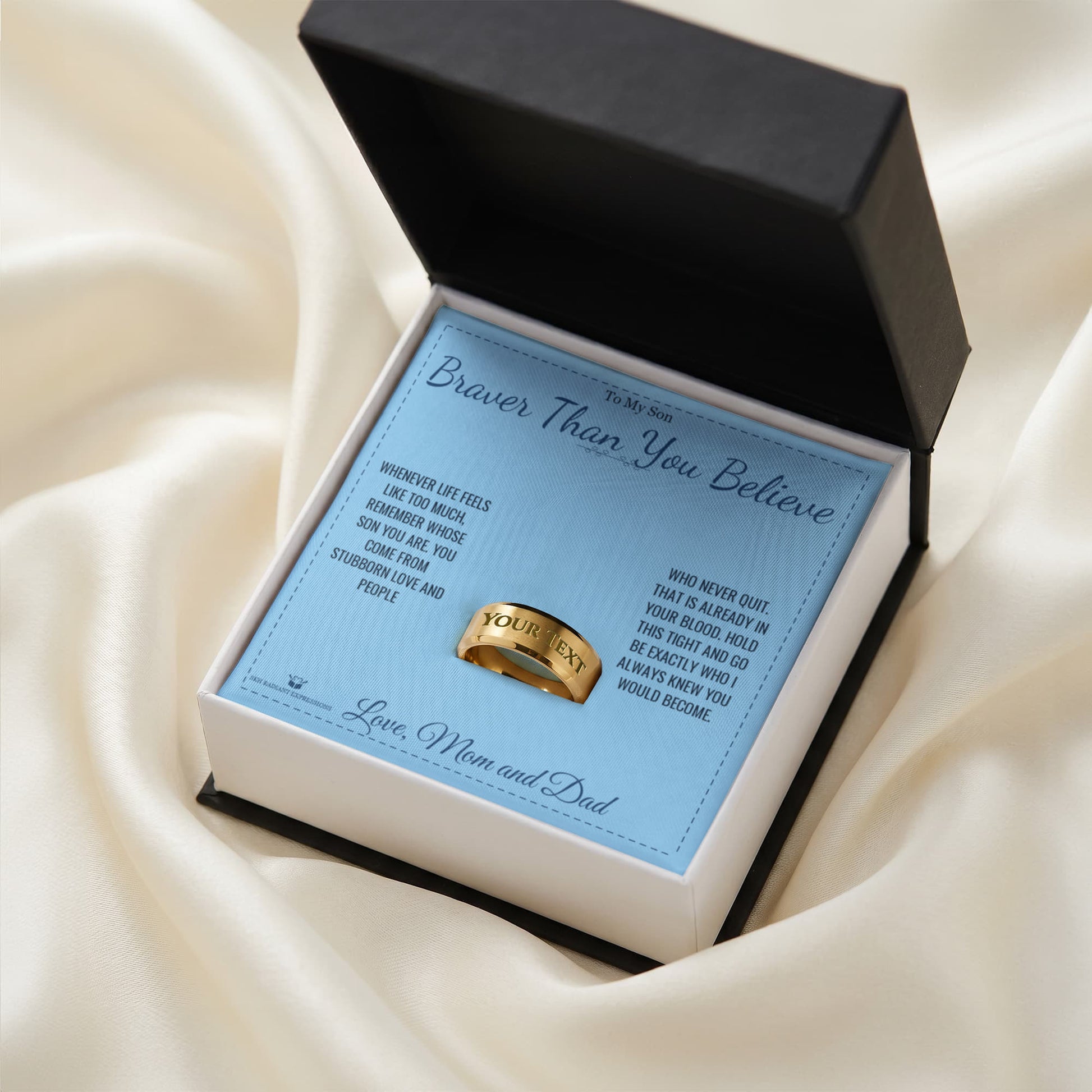 Braver Than You Believe - Engraved Men's Ring for Son - personalized keepsake gift from SKH Radiant Expressions