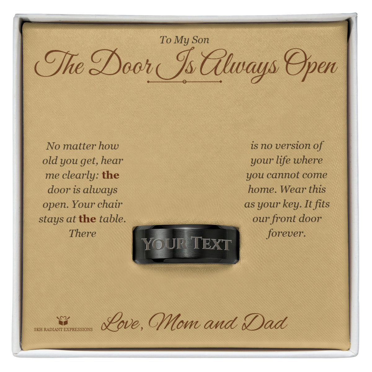 How to personalize a engraved men's ring for son