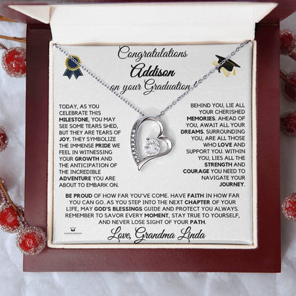 Forever Love Necklace engraved with your own words for them