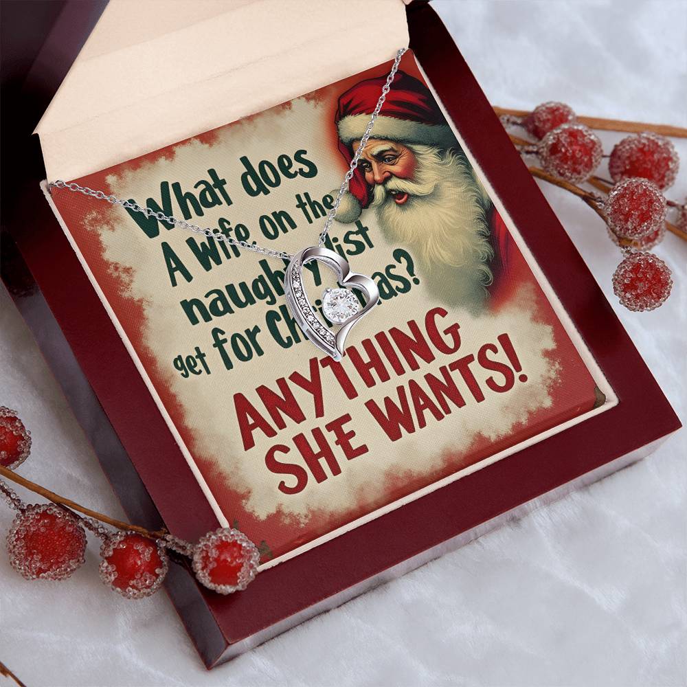 Christmas Gift for the Naughty Wife – 'Anything She Wants' – Forever Love Necklace