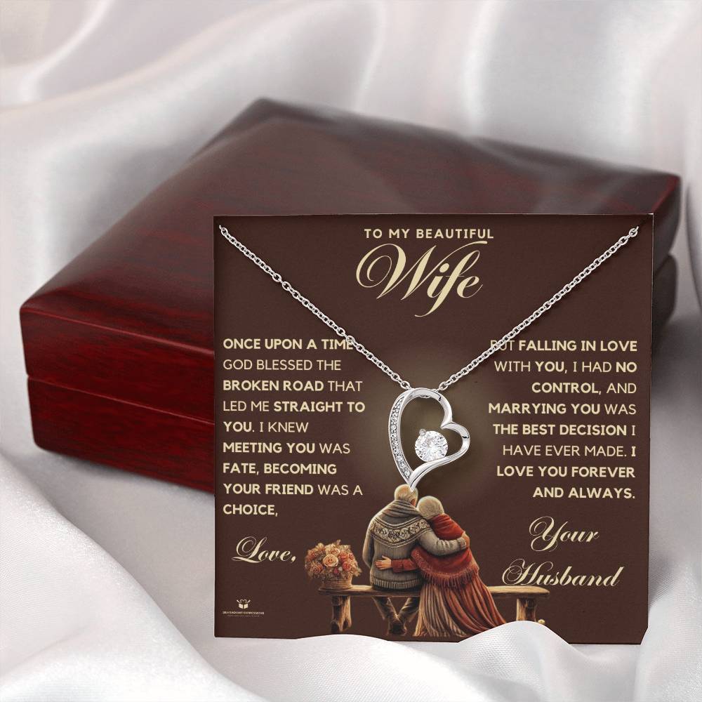 To My Beautiful Wife - From Fate to Forever Your Husband - Forever Love Necklace