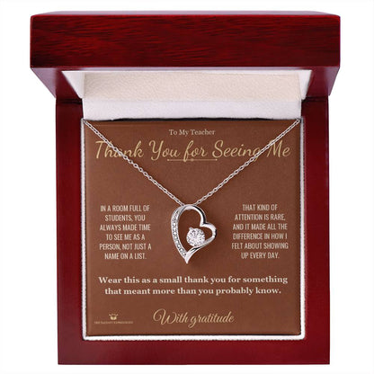 Thank You for Seeing Me - a real story behind this forever love necklace