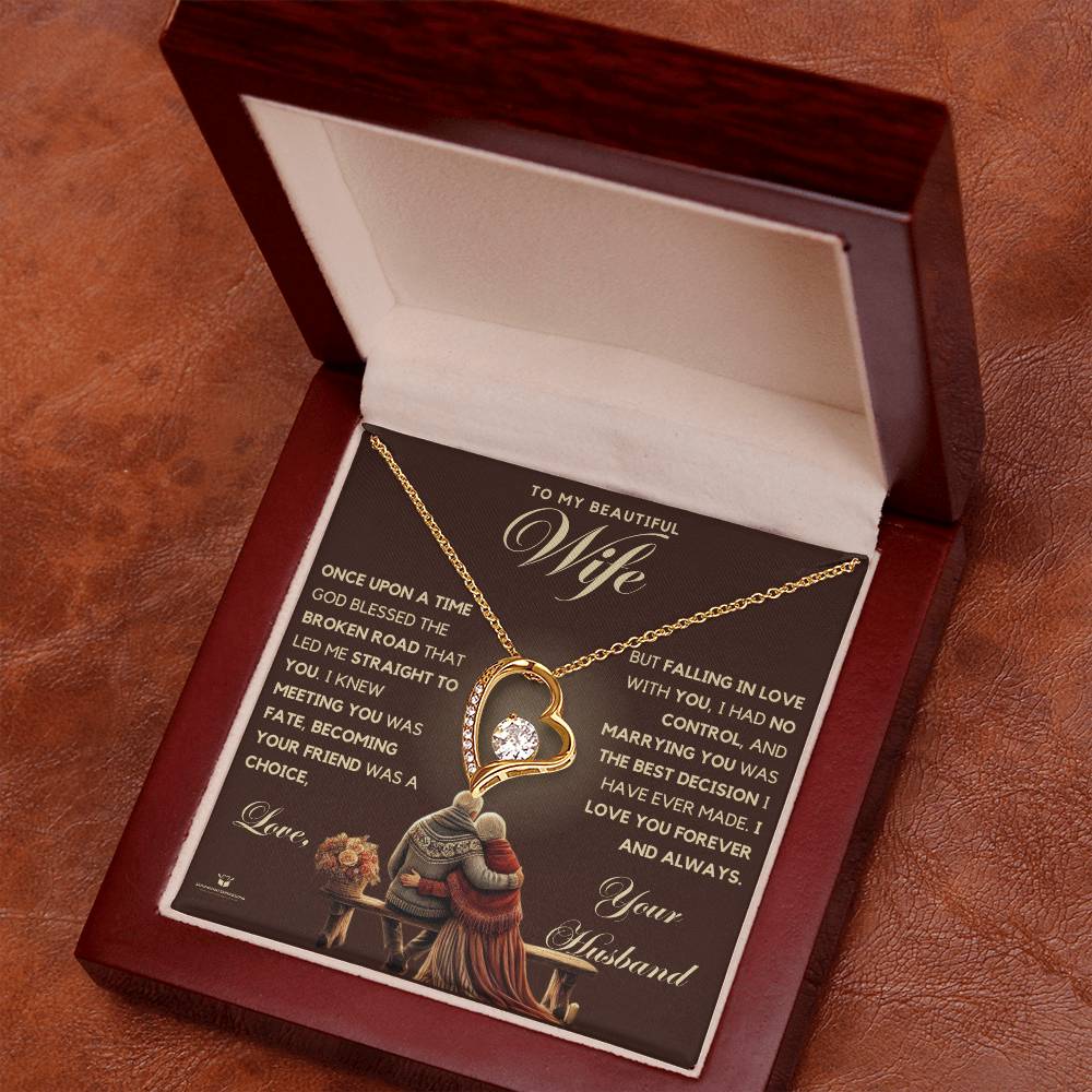 To My Beautiful Wife - From Fate to Forever Your Husband - Forever Love Necklace