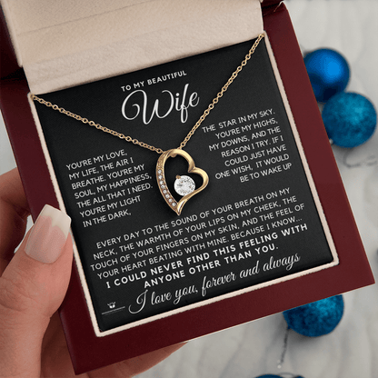 Forever Love Necklace engraved with your own words for wife