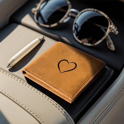 Graphic Leather Heart Shape Wallet - You know the person you are thinking of. Generic gifts have never been enough for them. This personalized keepsake is