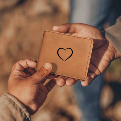 Graphic Leather Heart Shape Wallet - You know the person you are thinking of. Generic gifts have never been enough for them. This personalized keepsake is