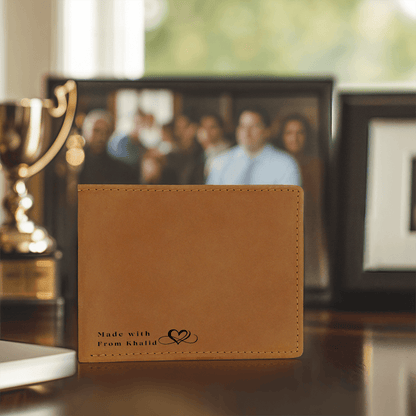 Made With Love  Graphic Leather Wallet - Customize with Your Name - When the person you are thinking of opens this, the first thing them will read is not a brand name - it is your
