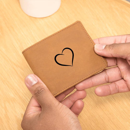 Graphic Leather Heart Shape Wallet - You know the person you are thinking of. Generic gifts have never been enough for them. This personalized keepsake is