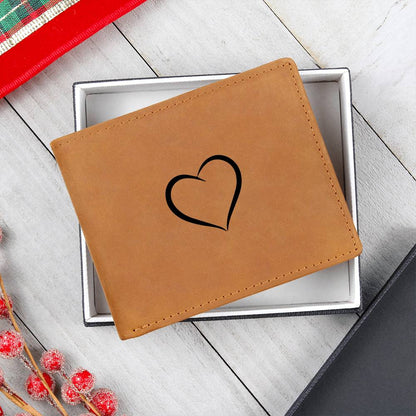 Graphic Leather Heart Shape Wallet - You know the person you are thinking of. Generic gifts have never been enough for them. This personalized keepsake is