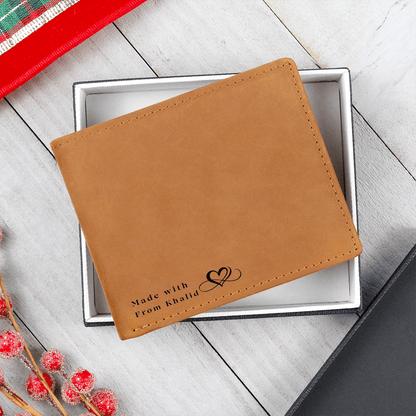 Made With Love  Graphic Leather Wallet - Customize with Your Name - When the person you are thinking of opens this, the first thing them will read is not a brand name - it is your