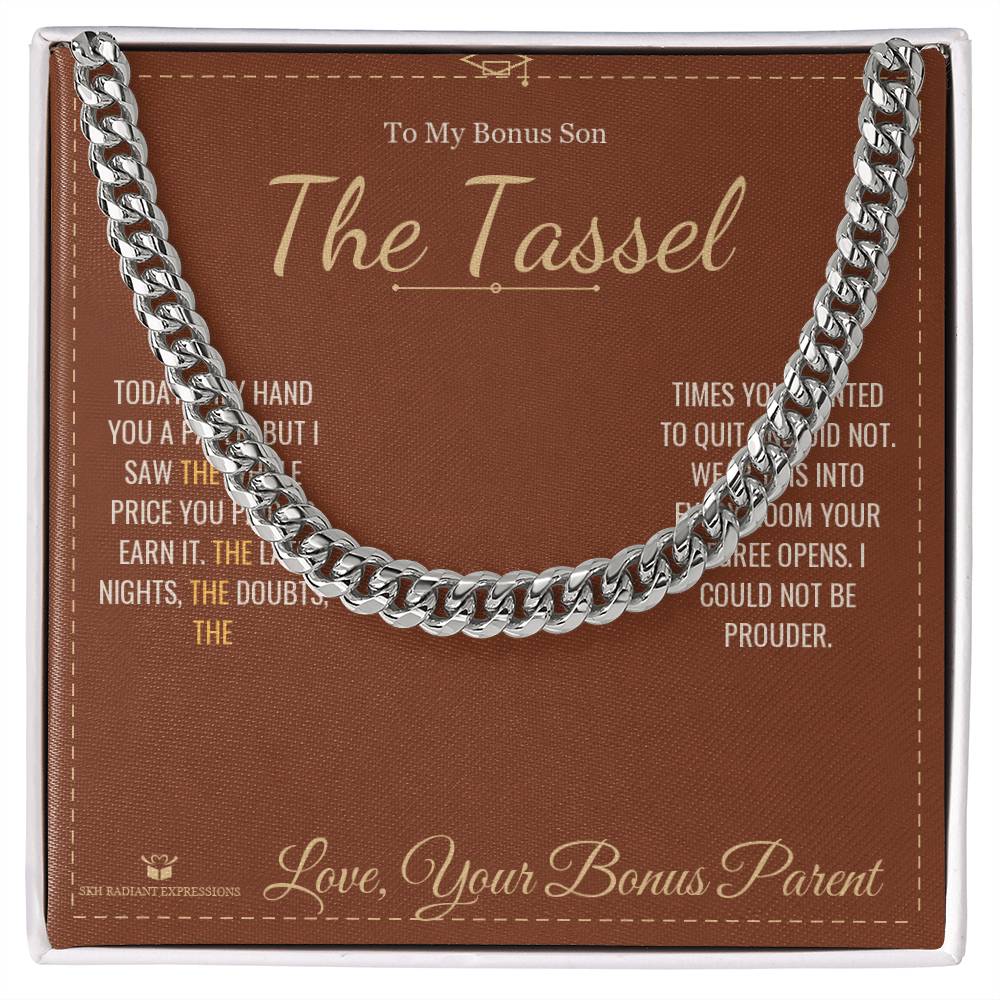 The Tassel - Cuban Link Chain for Stepson - personalized keepsake gift from SKH Radiant Expressions