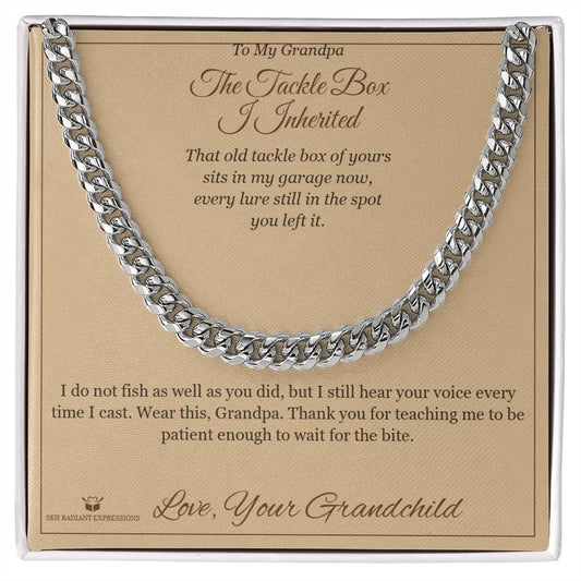 The Tackle Box I Inherited - Cuban Link Chain for Grandfather - personalized keepsake gift from SKH Radiant Expressions