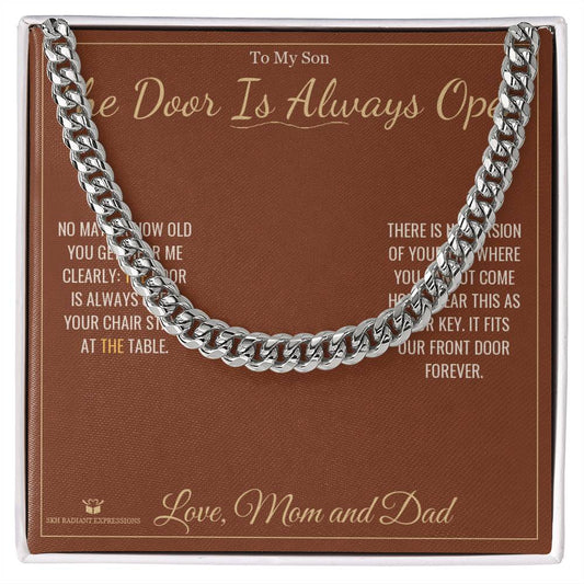 The Door Is Always Open - Cuban Link Chain for Son - personalized keepsake gift from SKH Radiant Expressions