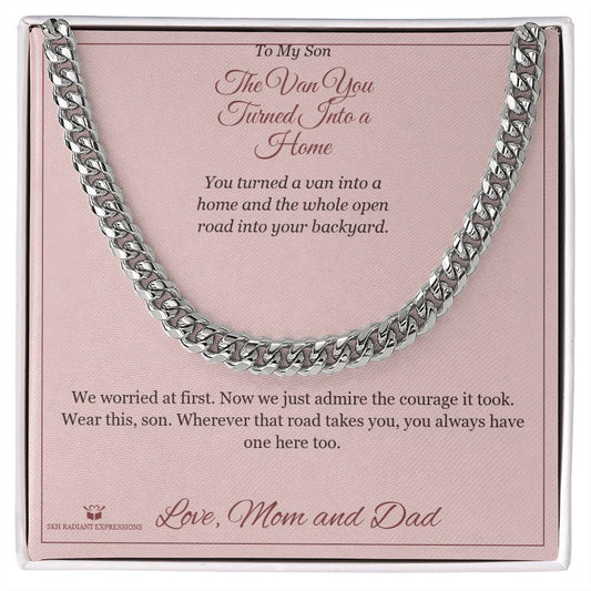 The Van You Turned Into a Home - Cuban Link Chain for Son - personalized keepsake gift from SKH Radiant Expressions