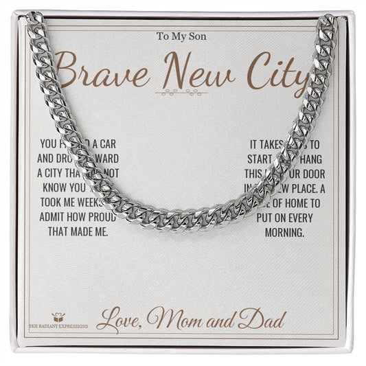 Brave New City - Cuban Link Chain for Son - personalized keepsake gift from SKH Radiant Expressions