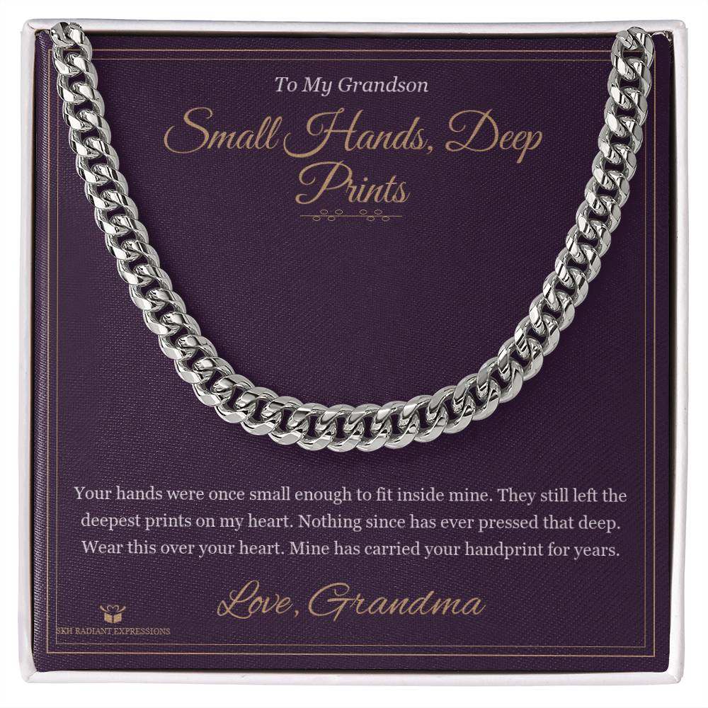 Small Hands, Deep Prints - Cuban Link Chain for Grandson