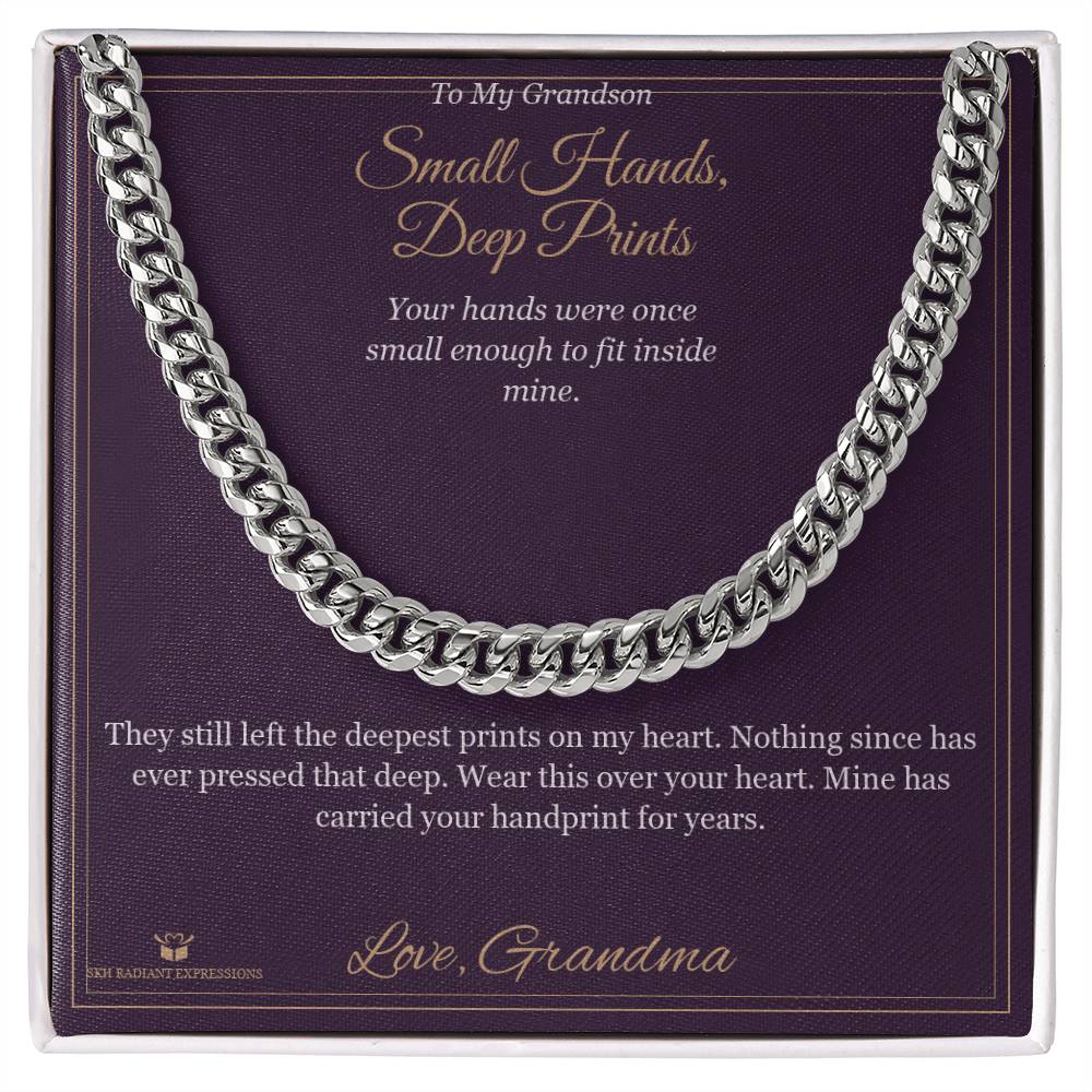 Small Hands, Deep Prints - Cuban Link Chain for Grandson