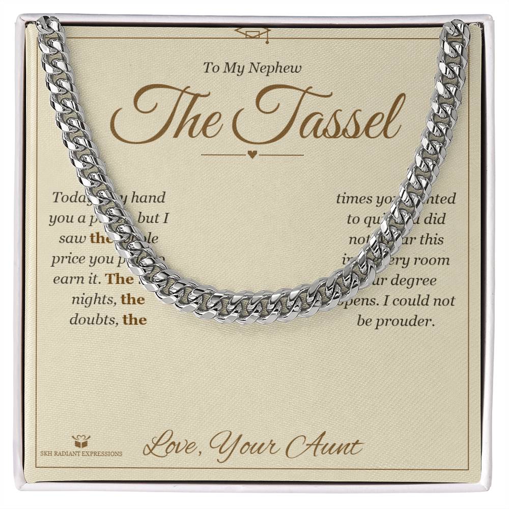 The Tassel - Cuban Link Chain for Nephew - personalized keepsake gift from SKH Radiant Expressions