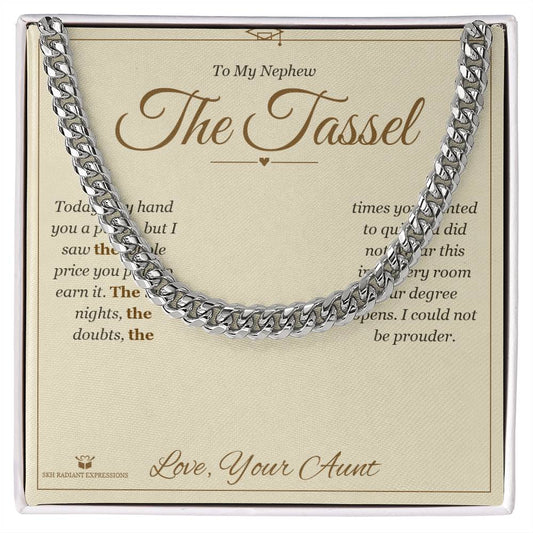 The Tassel - Cuban Link Chain for Nephew - personalized keepsake gift from SKH Radiant Expressions