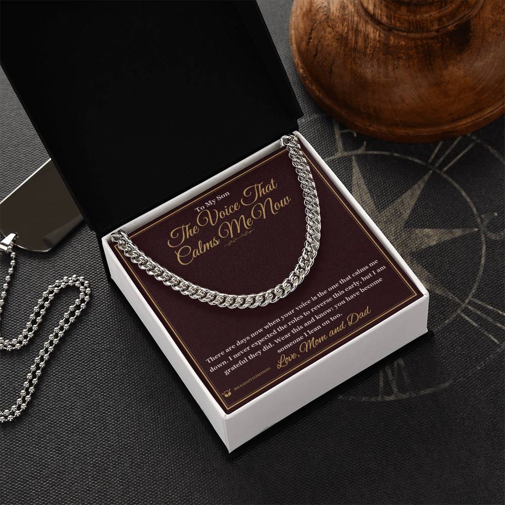The Voice That Calms Me Now - Cuban Link Chain for Grandson
